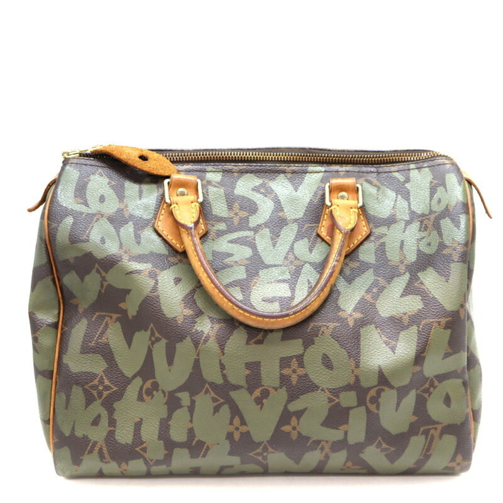 Louis Vuitton Speedy Handbag Monogram Canvas Graffiti Brown khaki Green - Picture 3 of 9